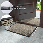 Yimobra Outdoor Mats for Front Door, Stops Mud & Dirt at Entrance, Fits Garage & Patio, All-Weather Waterproof Non Slip Outdoor Indoor Welcome Mat, 29.5x17 Beige