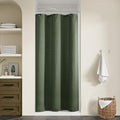 Olive Green Linen Stall Shower Curtains Green Boho Shower Curtain for Bathroom Small Stall Bath Drapes 36x72 Cloth Fabric Half Narrow Water Repellent RV Drapes for Bathtub 36 x 72 Inches