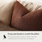 Foindtower Pack of 2 Textured Boucle Throw Pillow Covers Accent Solid Pillow Cases Cozy Soft Decorative Couch Cushion Case for Chair Sofa Bedroom Living Room Home Decor 18x18 Inch Red Taupe