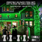 JMEXSUSS Green Lights for Halloween Decor, 66ft 200 LED Green String Christmas Lights Outdoor Indoor, Clear Wire Christmas Light Plug in for Garden Party Christmas Tree Halloween Decorations