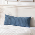 Fancy Homi Dusty Blue Long Body Lumbar Decorative Throw Pillow Covers 14x36 Inch for Bed Couch Bedroom Bench, Soft Corduroy Rectangle Solid Pillow Case, Rustic Farmhouse Boho Room Decor