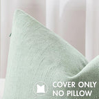MIULEE Pack of 2 Decorative Throw Pillow Covers Soft Chenille Throw Pillows Solid Textured Cushion Covers for Spring Couch Sofa Bedroom Living Room 18x18 Inch, Light Green