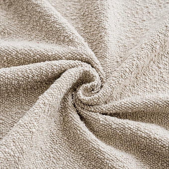 Foindtower Pack of 2 Textured Boucle Throw Pillow Covers Accent Solid Lumbar Pillow Cases Cozy Soft Decorative Couch Cushion Case for Chair Sofa Bedroom Living Room Home Decor, 12 x 20 Inch,Oatmeal