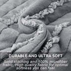 BOSOWOS Queen Size Pillow Shams Set of 2, Ultra Soft Breathable 20 x 30 Inches Pillow Case Envelope Closure, Microfiber Farmhouse Bed Pillowcases for Easy Care, Grey