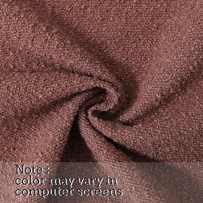 Jeneoo Dusty Rose Decorative Square Thick Throw Pillow Covers Fine Textured Boucle Couch Cushion Case for Sofa Decor, Set of 2, 16 x 16 Inch