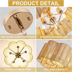 5-Light 19.6'' 2-in-1 Linear-Woven Rattan Ceiling Light - Convertible Flush Mount/Pendant for Kitchen Island & Dining Room, Dimmable with Adjustable Chain + Rod