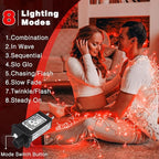 800 LED Christmas Lights Outdoor Indoor, String Lights for Outside with 8 Modes Waterproof, Plug in Twinkle Light Clear Wire for Xmas Tree, Patio, Garden, Party Decorations, Red