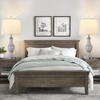 Farmhouse Table Lamps Set of 2, Rustic 25" Touch Control Bedside Lamps with 2 USB Ports & AC Outlet, Vintage 3-Way Dimmable Nightstand Lamp Linen Fabric Shade for Living Room Bedroom End Table Decor