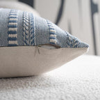 Boho Throw Pillow Covers 18x18 Inch Set of 2, Farmhouse Decorative Couch Pillow Cases, Blue Accent Pillows of Bed, Sofa Bedroom Living Room Home Decor Cushion Cover