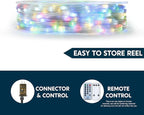 Joiedomi 1200 LED Christmas Lights Outdoor,394 FT Multicolor Christmas Tree Lights with 8 Modes Timer, PVC Clear Wire String Lights with Reel for Indoor Outdoor Holiday Xmas Eve Night Decoration