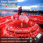 100FT 300 LED Christmas Lights Outdoor, Plug in Christmas String Lights Indoor, Waterproof & 8 Modes & Timer Function, Connectable Fairy Twinkle Light for House Classroom Patio Wedding Decor, Red