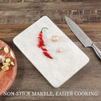 Koville African Natural Marble Cutting Board for Kitchen, 12x8inch Hand Crafted Marble Slab for Cheese, Charcuterie, Pastry Board - Wedding Gift, House Warming Gift