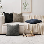 MIULEE Pack of 2 Couch Throw Pillow Covers 16x16 Inch Coastal Navy Blue Modern Boho Accent Decorative Pillow Covers Soft Chenille Farmhouse Cushion Covers for Home Decor Bed Sofa Living Room