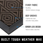 Yimobra Door Mat, Outdoor Indoor Entrance Welcome Mat, Heavy Entry Front Door Mat, Stain & Fade Resistant, Low Profile, Sturdy Rubber, Easy Clean Patio Floor Mat, Waterproof, 47 x 24, Brown