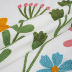 Adabana Neutral Decorative Floral Pillow Covers 18x18 Inch Boho Embroidered Throw Pillow Cover Farmhouse Couch Cushion Cases for Bed Sofa Bedrrom Living Room Decor,Spring Floral