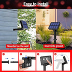 2 Pack Solar String Lights Outdoor - 160LED 66FT Solar Fairy Lights Waterproof 8 Modes, Copper Wire Solar Powered Twinkle Lights for Outside Tree Garden Christmas Wedding Party Decor, Red