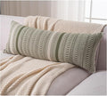 Boho Lumbar Pillow Covers 14x36 Long, Farmhouse Decorative Couch Pillow Cases, Green Accent Pillows of Bed, Sofa Bedroom Living Room Home Decor Cushion Cover, Pack of 1