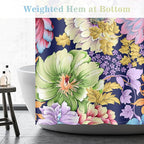 Aimego Long Floral Shower Curtain - Boho Spring Colorful Bright Blossom Bohemian Flowers Fabric Cloth Bath Shower Curtain Set with 12 Hooks Bathroom Decor Bathtub Curtain, 72"x78"