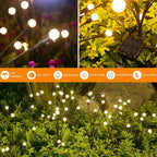 Solar Lights Outdoor(4 Pack, 32 LEDs), ASMAD Solar Garden Lights, Outdoor Decorations, Firefly Light for Patio Decor, Big Bulb, Unique Gifts for Women, Gifts for Grandma