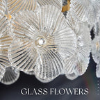 Gold Glass Pendant Light 1-Pack Modern Flower Small Ceiling Pendant Lighting 1-Light for Kitchen Island Sink Dining Room Bedroom Entryway Hallway, E26