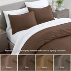 Bare Home Standard Pillow Sham Covers - Set of 2 - Premium 1800 Ultra-Soft Microfiber - Double Brushed - Stain & Fade Resistant - Bed Pillow Shams - Pillows Not Included (Set of 2, Cocoa)