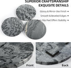 Koville African Natural Marble Cutting Board for Kitchen, 11inch Round Hand Crafted Marble Slab for Cheese, Charcuterie, Pastry Board - Wedding Gift, House Warming Gift(Monte Grigio)