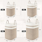 Woven Laundry Basket for Clothes, 65L Large Rectangle Laundry Hampers, Nursery Storage Basket for Toys, Tall Dirty Clothes Hamper for Bedroom Aesthetic, Bathroom, Laundry Room