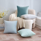 EMEMA Pack of 2 Velvet Pillow Covers Decorative Rectangle Pillowcase Soft Solid Cushion Case for Sofa Bedroom Car 12x20 Inch Baby Blue