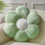 Green Flower Pillow, Daisy Shaped Throw Pillow 15.7In, Cute Seating Cushion for Home Decor