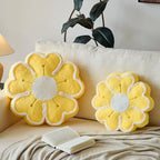 Flower Shaped Decorative Throw Pillow Cushion for Bed Couch, Cute Flower Plush Throw Pillows Home Decor Floor Pillow Seating Cushions (Yellow, 17.7 Inches)