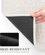 chakme Bathroom Rugs Mat 24x17, Ultra Thin Non Slip Bath Mat Small Quick Dry Absorbent Bath Mat for Bathroom Floor, (White, 24"x17")