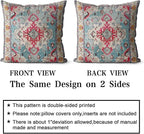 Snycler Boho Throw Pillow Covers 18x18 inch Set of 2 Boho Rug Carpet Double Sided Pattern Cotton Soft Pillow Case Cushion Cover Pillowcase for Couch Sofa Bed Decorative (Rose Red)