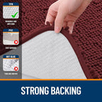 OLANLY Bathroom Rugs 44x24, Extra Soft Absorbent Chenille Bath Rugs, Rubber Backing Quick Dry, Machine Washable Bath Mats for Bathroom Floor, Tub and Shower, Home Decor Accessories, Andorra Red-Brown