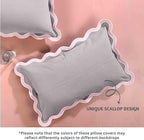 Folkulture Throw Pillow Covers 12x20 Lumbar Pillow Decorative, Set of 2 Couch Pillows for Living Room, Cute Outdoor Pillows, Cotton Boho Throw Pillows for Couch, Scallop Pillow Covers, Lavender Pillow