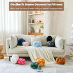 Knot Pillow Ball, Soft Decorative Throw Pillows Cushion, 11 Inch Round Plush Knotted Pillows Caramel Pillow, Modern Home Throw Knot Decorative Cushion for Bedroom, Sofa, Couch