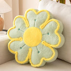 Flower Shaped Decorative Throw Pillow Cushion for Bed Couch, Cute Flower Plush Throw Pillows Home Decor Floor Pillow Seating Cushions (Light Green, 13.7 Inches)