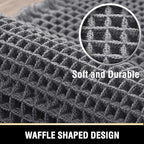 H.VERSAILTEX Upgraded Waffle Bath Mat Super Absorbent Non Slip Bath Rugs for Beside Tub, 24" x 36", Grey