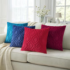 decorUhome Christmas Throw Pillow Covers 12x20 Inch Set of 2, Soft Plush Decorative Faux Fur Red Solid Couch Pillow Covers, Accent Farmhouse Neutral Lumbar Euro Pillow Cases for Sofa Bed Living Room