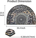 Door Mat Welcome Mat, Heavy Duty Outside Door Mat 23.6 x 35.4 Inch Round Front Door Rug Doormat for Entrance Home Non-Slip Rubber Rug for Front Door, Entryway, Patio (Grey)