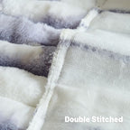 FUTEI Light Purple Decorative Throw Pillow Covers 12x20 Inch Set of 2, Soft Tie-Dye Faux Rabbit Fur Striped Texture Pillow Case, Modern Home Decor for Couch Bed Living Room