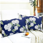 Decorative Throw Pillow Covers Set of 2 Blue Hydrangea Pillow Covers 12x20 inch Super Soft Short Plush Square Floral Throw Pillows,Farmhouse Outdoor Pillow Covers for Couch Living Room