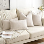 MIULEE Pack of 2 Christmas Cream Beige Decorative Pillow Covers 24x24 Inch Soft Chenille Couch Throw Pillows Farmhouse Cushion Covers Euro Shams with Elegant Design for Sofa Bedroom Living Room