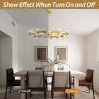 36" K9 Crystal Chandeliers, Gold Round Chandelier for Dining Room, Living Room, Dining Chandelier Over Table, Sutable for Bedroom,Foyer, Entryway, Stairs, Kitchen Includes Bulbs