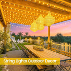 4 Pack 180FT Solar String Lights for Outside, Super Bright 320 LED Solar Christmas Light Outdoor Waterproof with 8 Modes, Green Wire Solar Twinkle Fairy Lights for Xmas Tree Party Yard (Warm White)