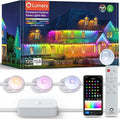 Lumary Permanent Outdoor Lights Max 158ft with 120 LED Eave Lights RGBAICW 7200lm, IP67 Waterproof, IC Control and Scene Modes for Halloween Christmas Decoration, Works with Alexa and Google Assistant