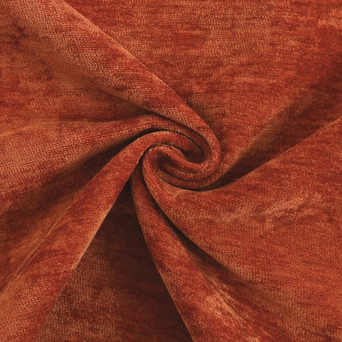 Jeneoo Terracotta Decorative Throw Pillow Covers Soft Chenille Comfy Solid Rust Couch Cushion Case Decor (Set of 2, 12 x 20 Inches)