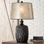 Franklin Iron Works Kelly 25 1/2" High Farmhouse Rustic Country Cottage Table Lamp Brown Finish Single Mica Shade Living Room Bedroom Bedside Nightstand House Office Home Reading (Colors May Vary)