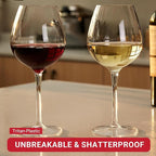 MICHLEY Unbreakable Red Wine Glasses 17 oz, Tritan Plastic Reusable Stemware for Indoor and Outdoor Use, Set of 8
