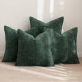 MIULEE Christmas Green Pack of 4 Couch Throw Pillow Covers 18x18 Inch Soft Decorative Chenille Pillow Covers Farmhouse Accent Cushion Covers for Boho Home Decor Sofa Bedroom Living Room