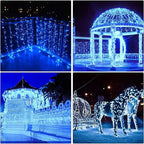 ILLUMINEW 300 LED Blue Outdoor Indoor String Lights, Safety Plug in 8 Modes 108Ft Twinkle Lights,Christmas Tree Wire Fairy Lights for Bedroom, Party Decor(300Led-Blue)